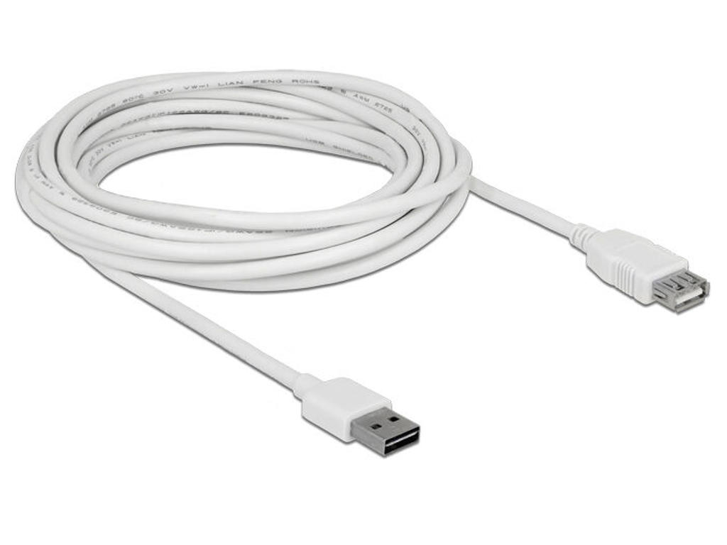 DeLOCK 85202 USB-kabel USB 2.0 5 m USB A Hvid