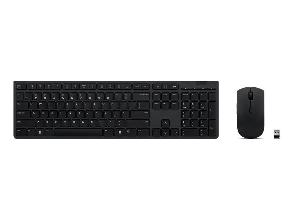 Lenovo 4X31K03945 tastatur Mus inkluderet Kontor RF trådløs + Bluetooth Tysk Grå