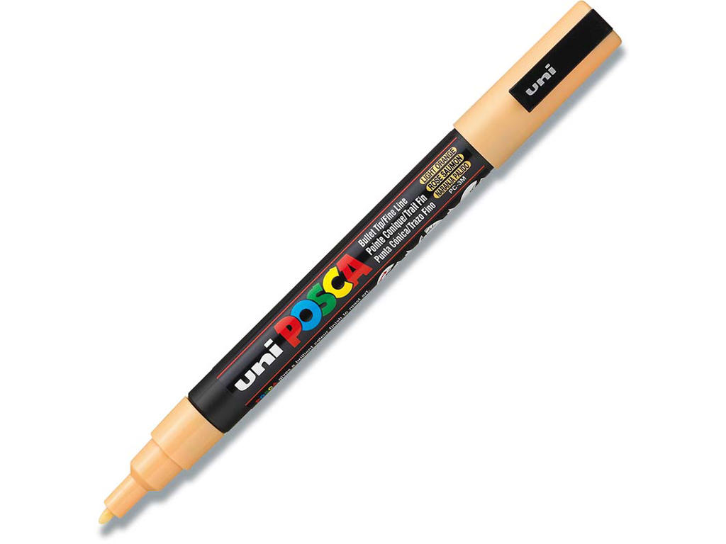 Paint marker, 0.9-1.3 mm, Lys orange, Rund spids, uni Posca PC-3M