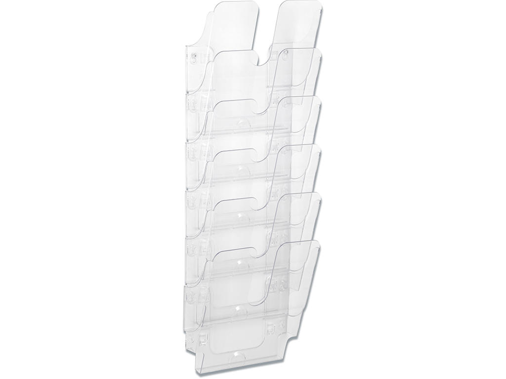 Brochureholder, 6 fag, A4, Højformat, Transparent, Durable FLEXIPLUS 6