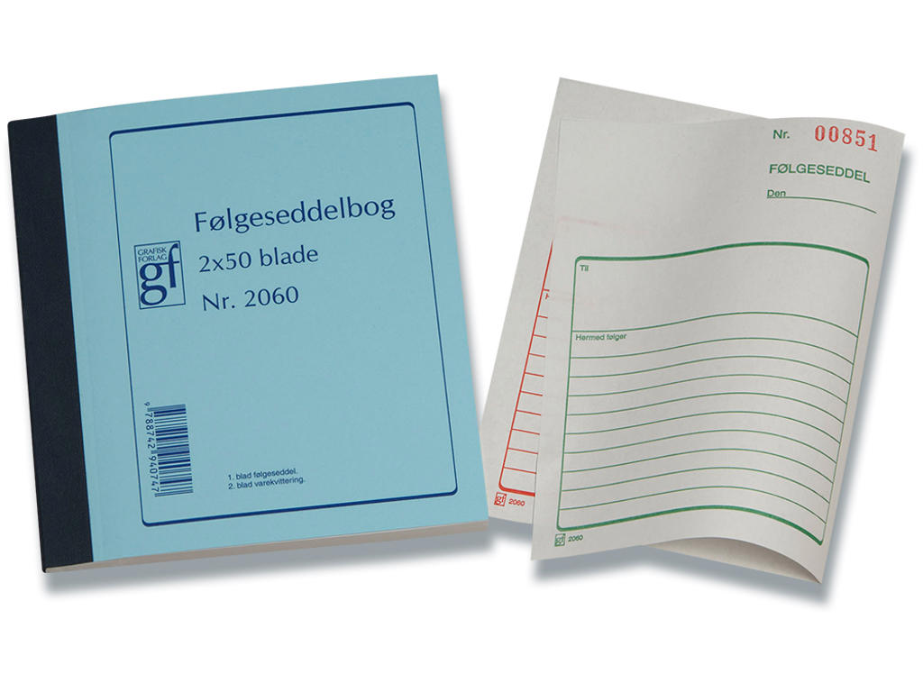 Følgeseddel, 10 linjer, 2x50 blade, 150x108 mm, GF 