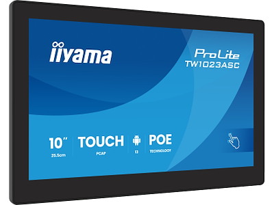 iiyama TW1023ASC-B3P skilte display Digital fladpaneldisplay 25,6 cm (10.1") Wi-Fi 450 cd/m² HD Sort Berøringsskærm Indbygget processer Android 24/7