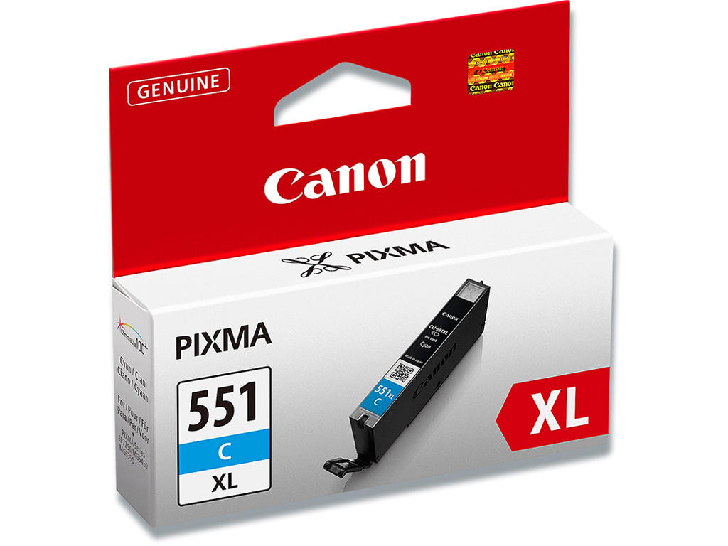 Blækpatron, 1 stk, 695 sider, Cyan-blå, Canon CLI-551XLC