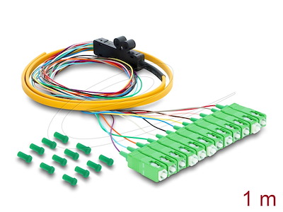 DeLOCK 91047 InfiniBand og fiberoptisk kabel 1 m 12x LC Pigtail Blå