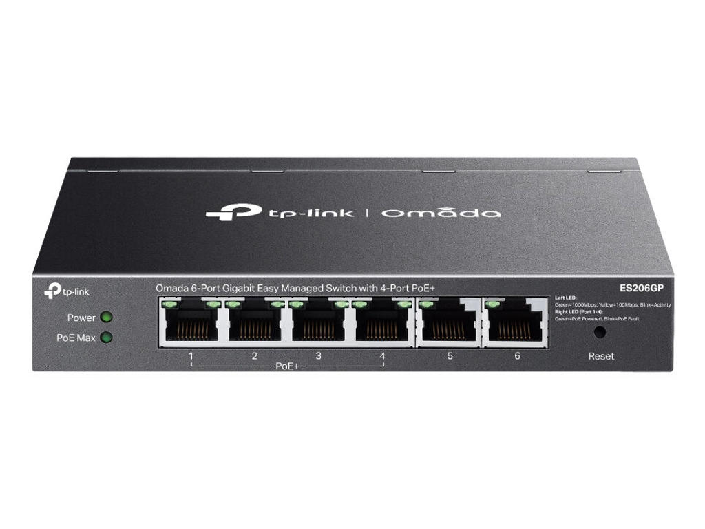 TP-Link Omada ES206GP network switch Managed Gigabit Ethernet (10/100/1000) Power over Ethernet (PoE) Black
