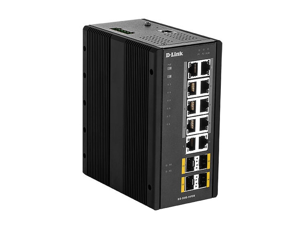 D-Link DIS‑300G‑14PSW Administreret L2 Gigabit Ethernet (10/100/1000) Strøm over Ethernet (PoE) Sort