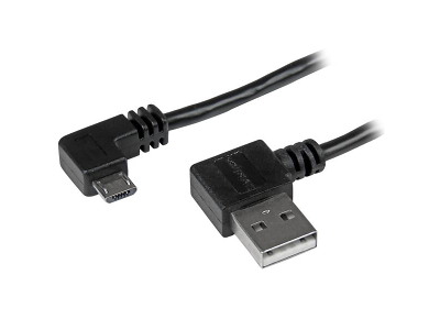StarTech.com USB2AUB2RA2M USB-kabel USB 2.0 2 m USB A Micro-USB B 0,48 Gbit/sek. Sort