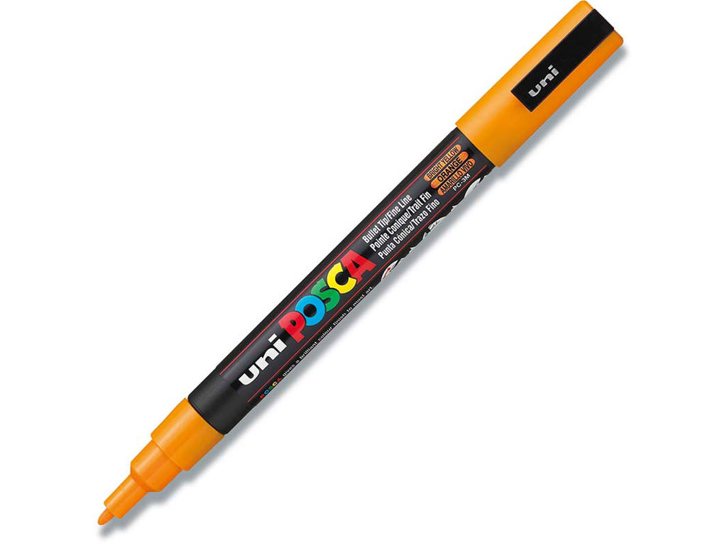 Paint marker, 0.9-1.3 mm, Solgul, Rund spids, uni Posca PC-3M