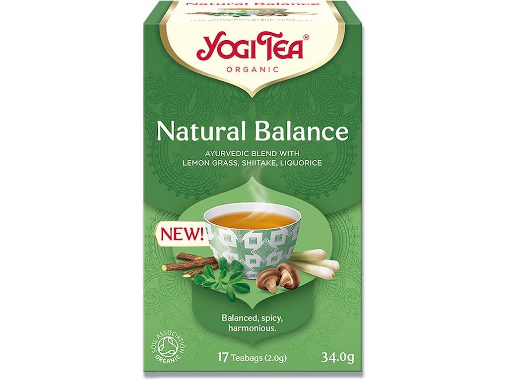 Brev-the, Natural Balance, 17 breve æsken, 6 æsker, Yogi Tea Økologisk