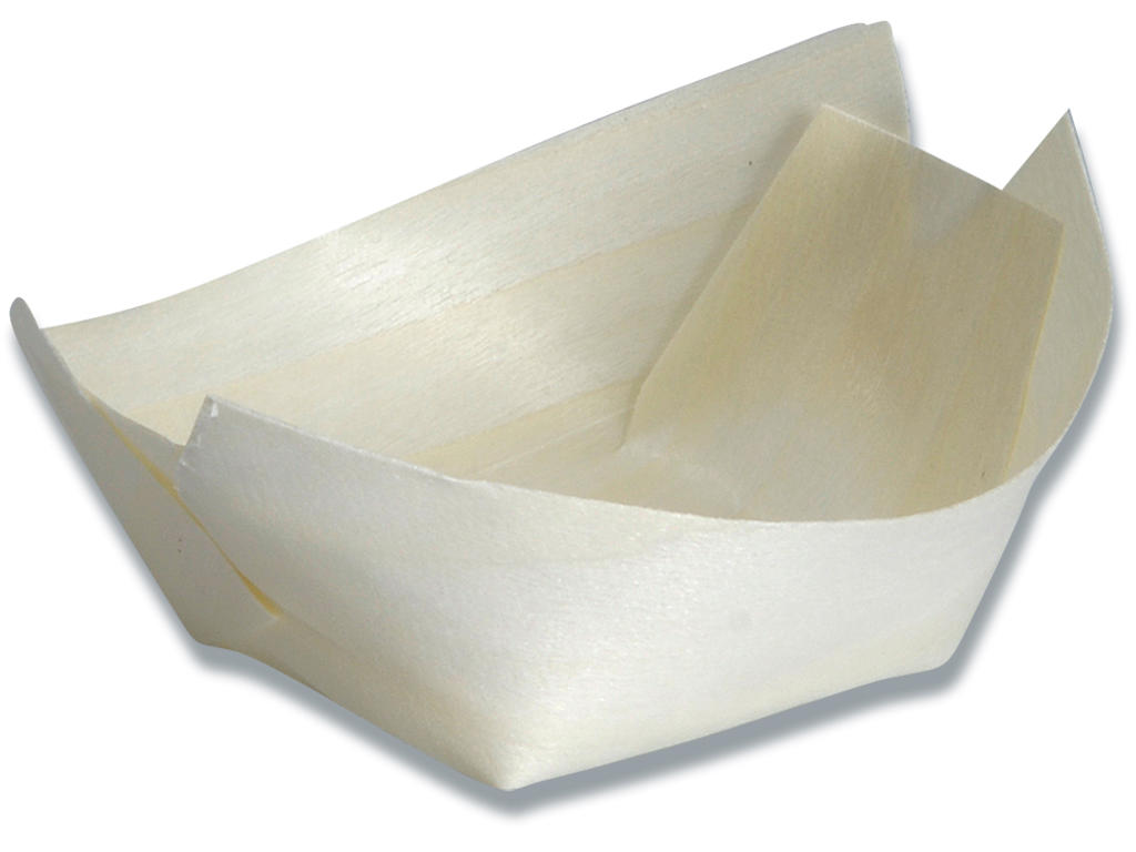 Træbåd, Træ, 7x5.5 cm, 100 stk, Gastro 