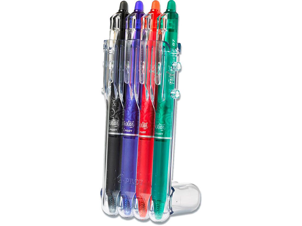 Rollerball gelpen, 0.7 mm, 0.35 mm, 4 farver, Pilot FriXion Clicker Medium BLRT-FR7