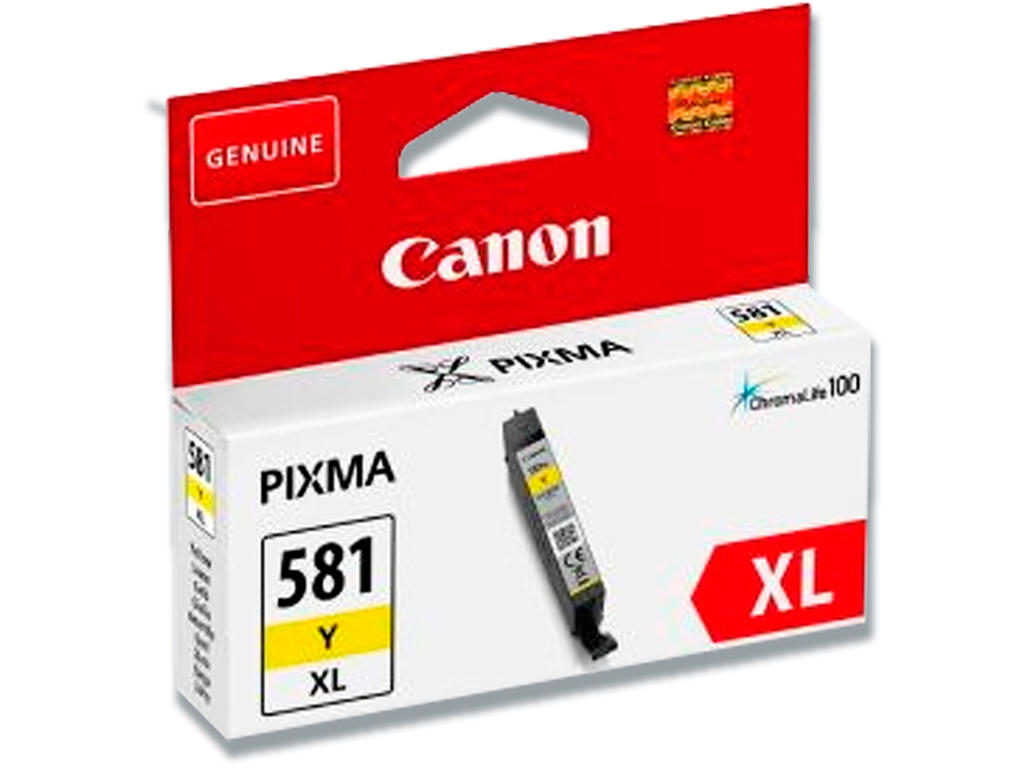 Blækpatron, 1 stk, 475 sider, Yellow-gul, Canon CLI-581XLY