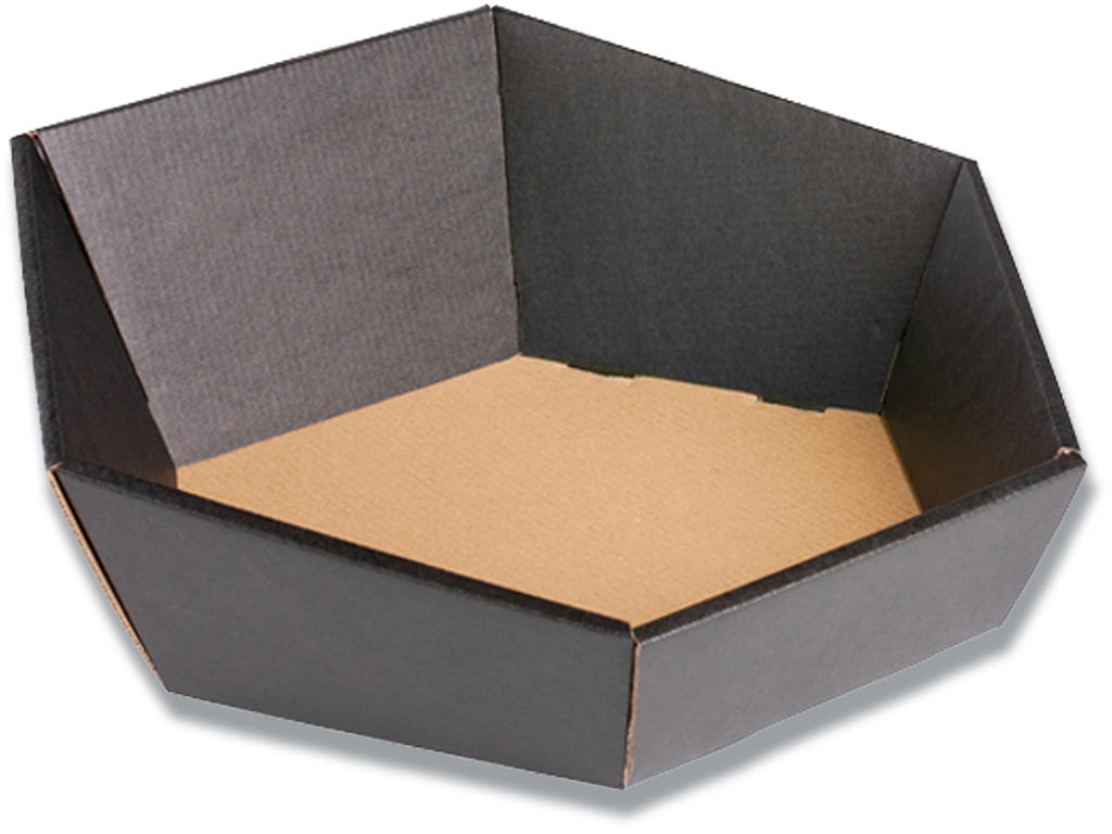 Gavekurv, 6- kantet, Matsort,  31x31x10 cm, 1 stk