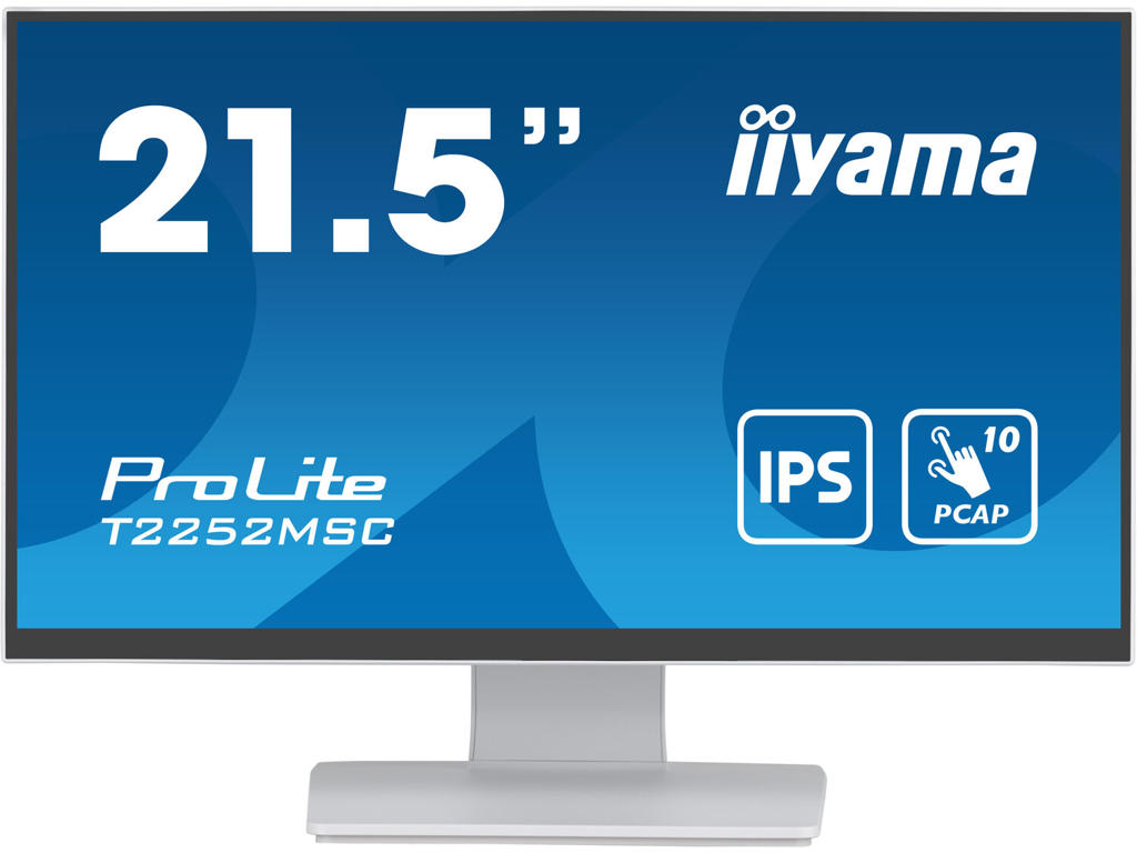 iiyama ProLite T2252MSC-W2 computerskærm 54,6 cm (21.5") 1920 x 1080 pixel Fuld HD LCD Berøringsskærm Bord Hvid