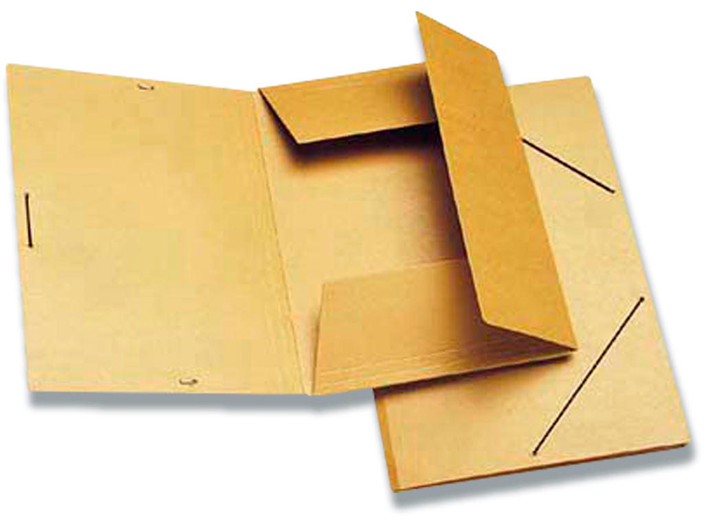 Samlemappe, 3 klapper, 2 elastikker, Brun, Ferco Nr. 447 