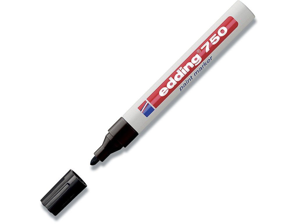 Paint marker, 2-4 mm, Sort, Rund spids, Edding Paint 750