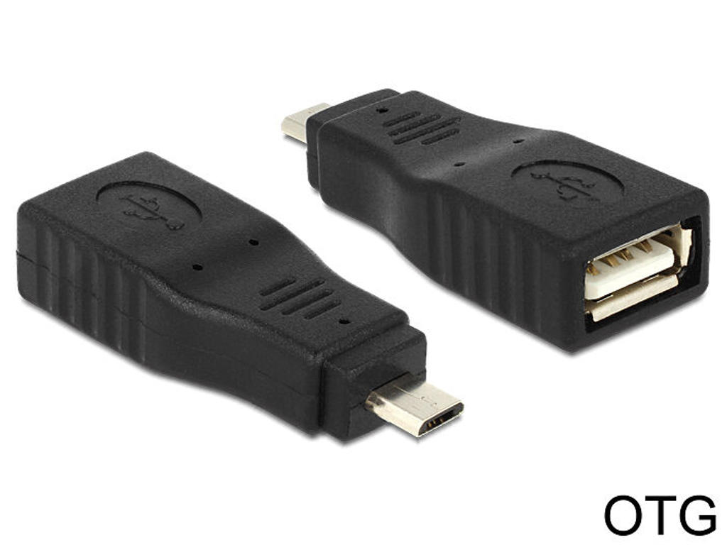 DeLOCK 65549 kabel kønsskifter Micro USB2.0-B USB2.0-A Sort