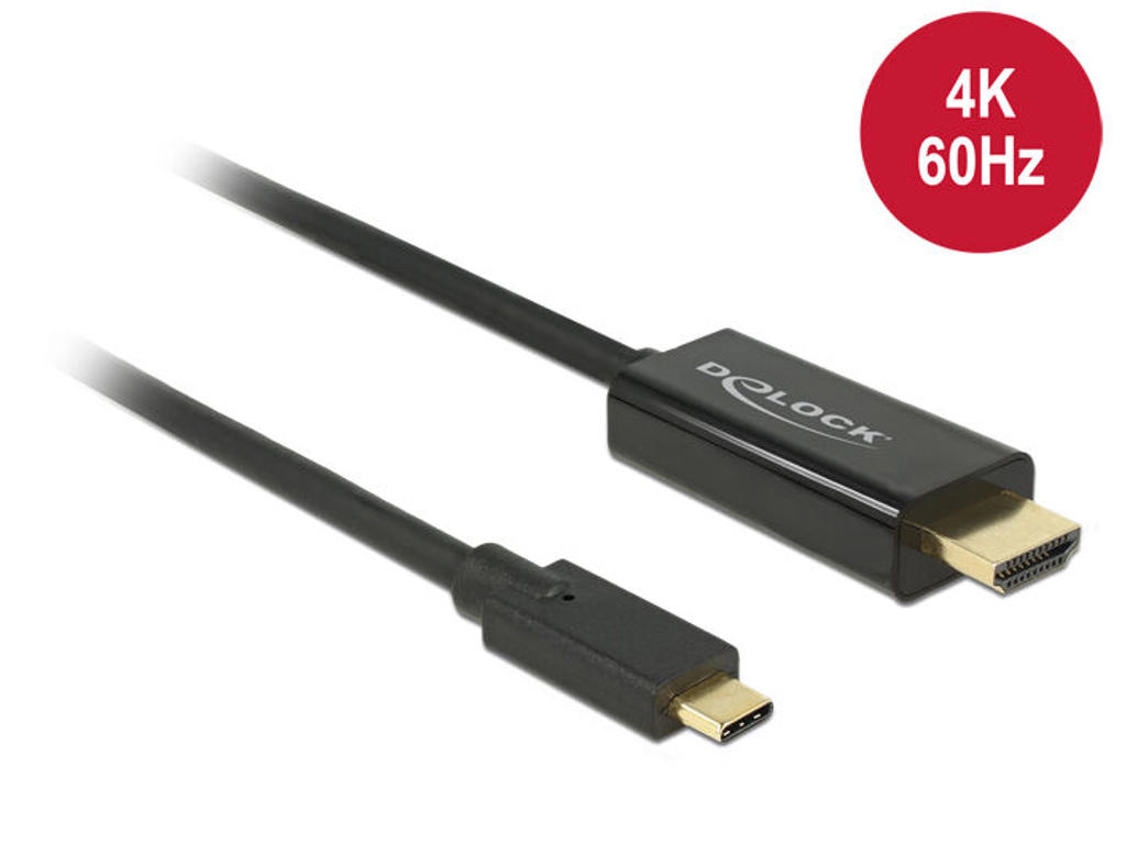 DeLOCK 85292 videokabel adapter 3 m USB Type-C HDMI Sort