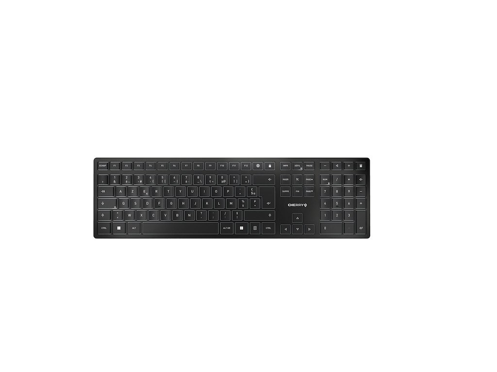 CHERRY KW 9100 SLIM tastatur Universel RF trådløs + Bluetooth AZERTY Fransk Sort