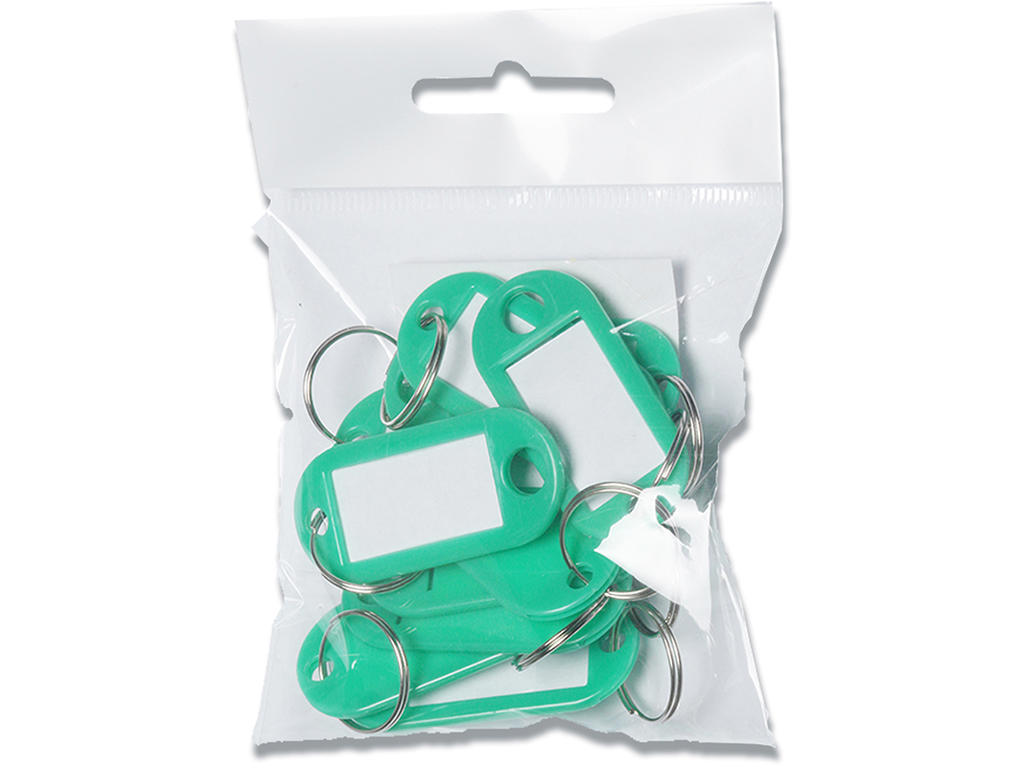 Nøglehænger, Grøn, 10 stk, Med ring, BNT 