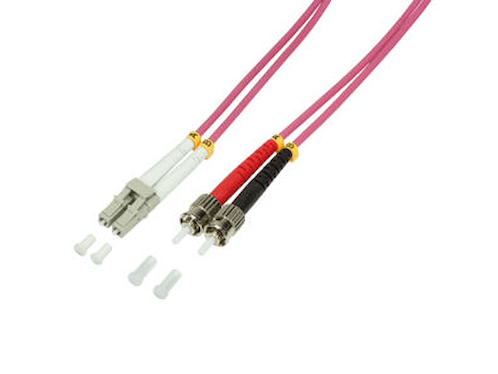 LogiLink 1m LC-ST InfiniBand og fiberoptisk kabel Lyserød