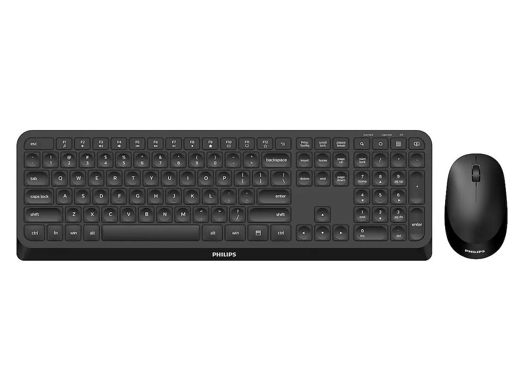 Philips 3000 series SPT6307B/00 tastatur Mus inkluderet Hjem RF trådløst US engelsk Sort