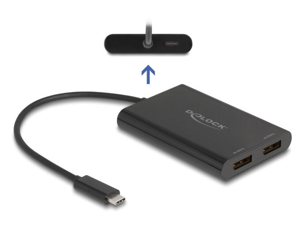 DeLOCK 64308 videokabel adapter 0,2 m USB Type-C DisplayPort + USB Type-C Sort