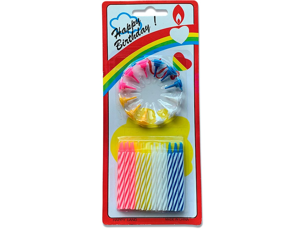 Lagkagelys 24 lys + 12 holder