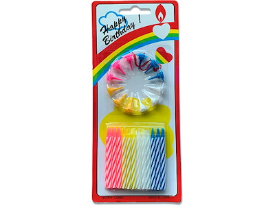 Lagkagelys 24 lys + 12 holder