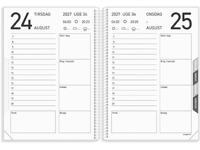 Kalender, 2027, Senior, 1 dag pr. side, Grøn, Mayland