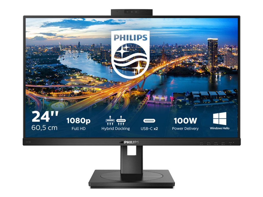 Philips B Line 243B1JH/00 computerskærm 60,5 cm (23.8") 1920 x 1080 pixel Fuld HD LCD Sort