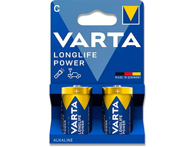 Batteri, C, 1.5 V, 2 stk, Varta Longlife Power
