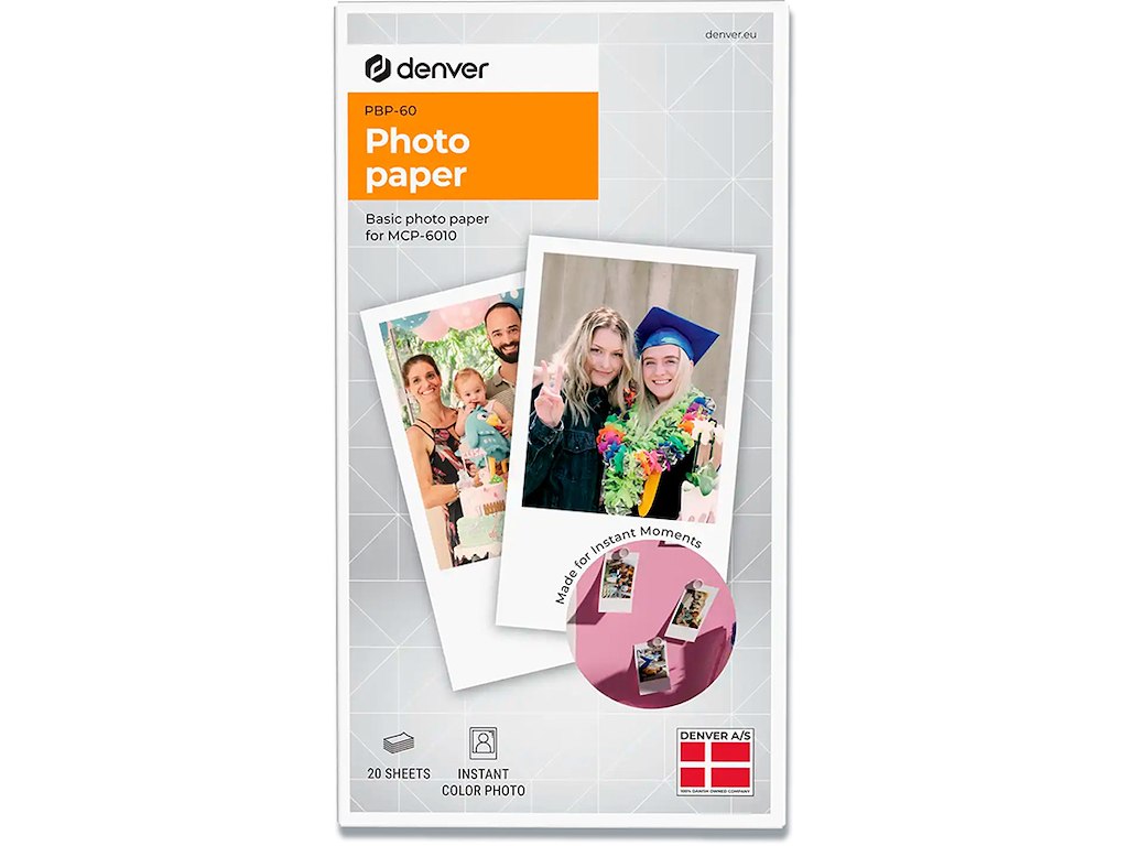 Fotopapir, Basis, 20 ark, Denver PBP-60