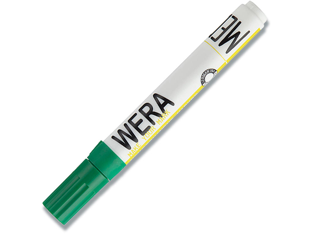 Whiteboard marker, Kantet spids, Grøn, 1-4 mm, Wera 