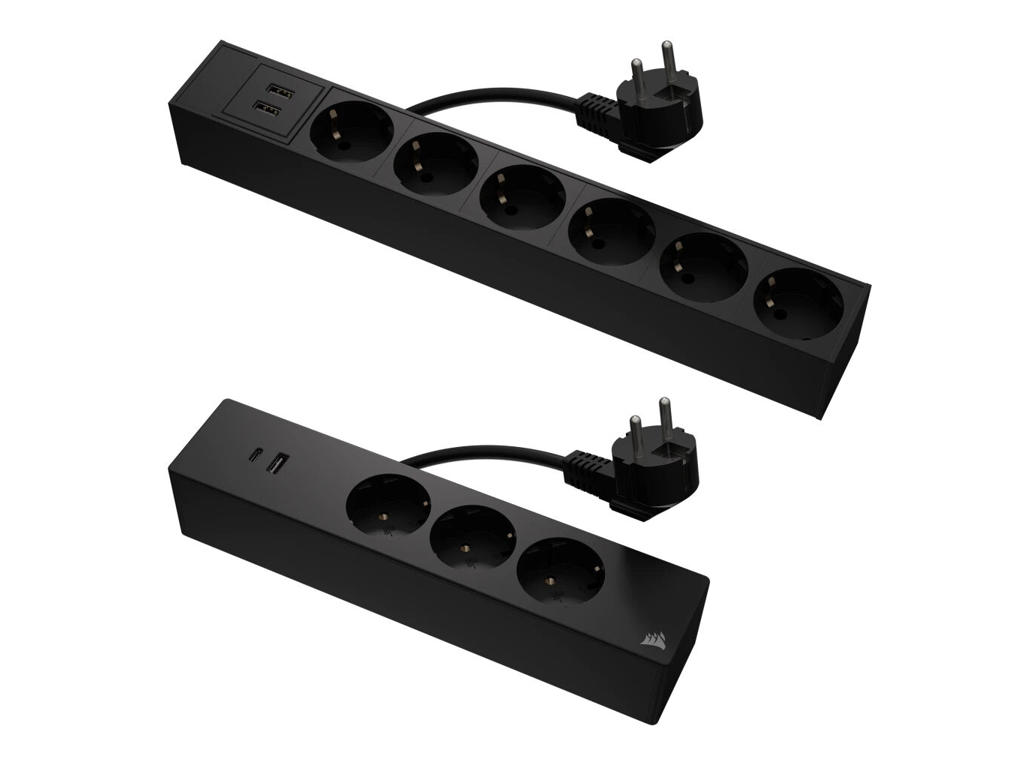 Corsair CF-9500008-EU stikdåse 6 AC stikkontakt(er) Indendørs Sort