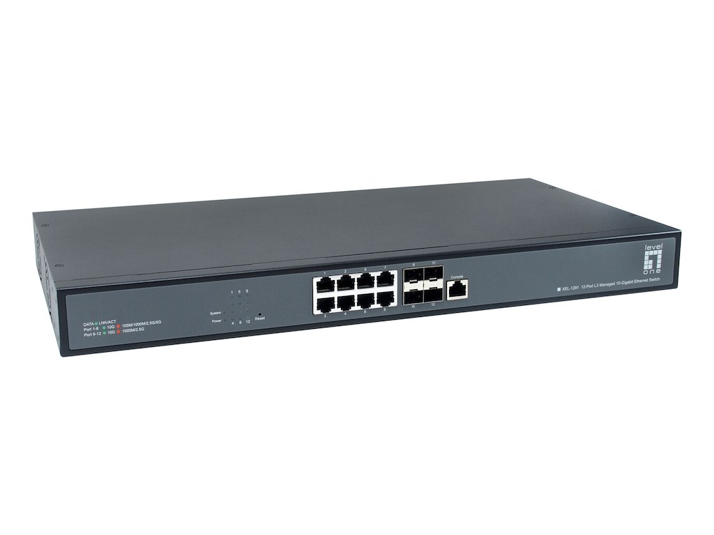 LevelOne XEL-1291 Administreret L3 10G Ethernet (100/1000/10000) 1U Sort