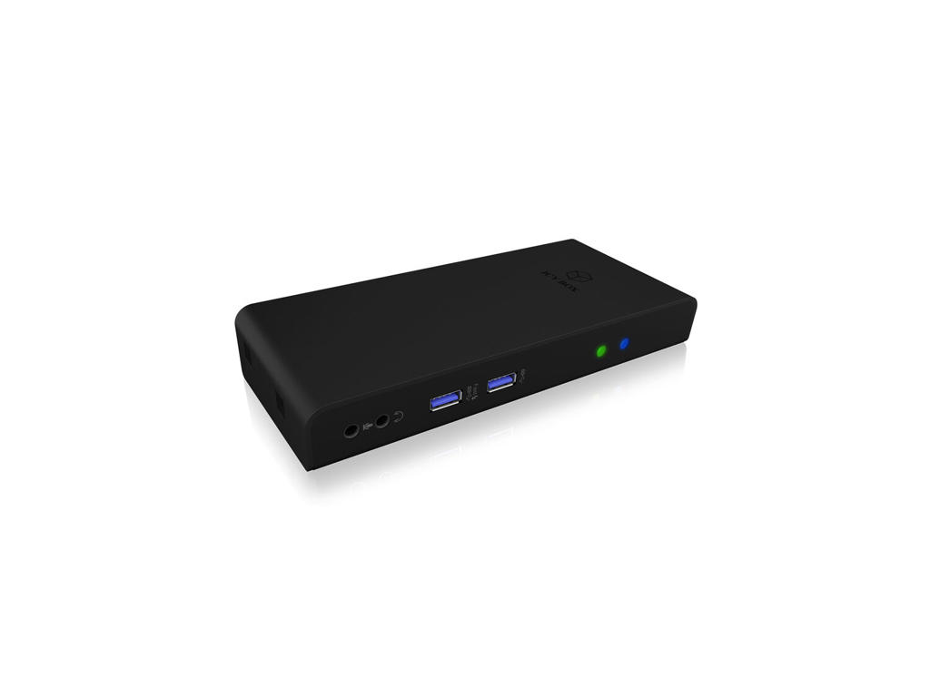 ICY BOX IB-DK2251AC Ledningsført USB 3.2 Gen 2 (3.1 Gen 2) Type-A Sort