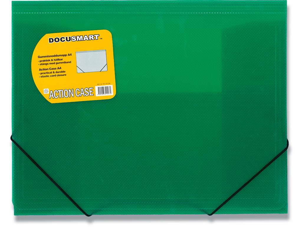 Samlemappe, 3 klapper, 2 elastikker, Grøn, BNT Docusmart 