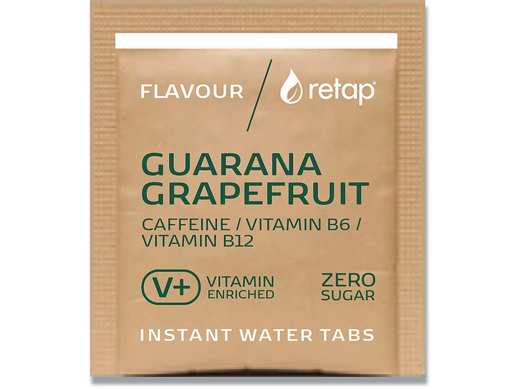 Smagstablet, Til vand, Guarana Grapefruit, 0.4g, 100 stk, Retap