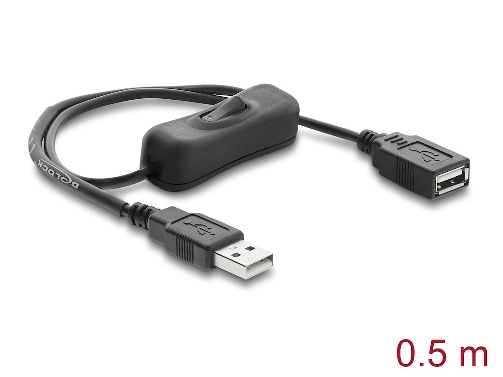 DeLOCK 81655 USB-kabel 0,5 m USB A Sort