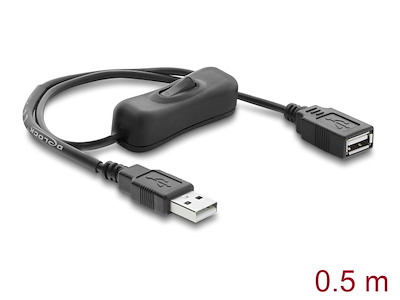 DeLOCK 81655 USB-kabel 0,5 m USB A Sort