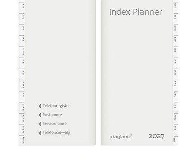 Planner, 2027, Index, 1 måned pr. opslag, Refill, Mayland