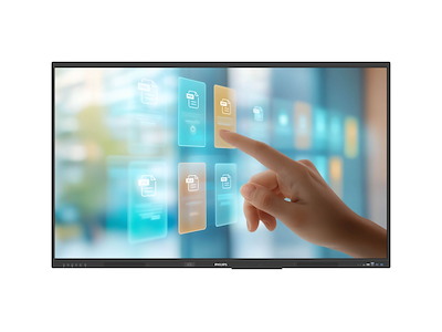 Philips 65BDL4252E Interaktivt fladpanel 165,1 cm (65") LCD Wi-Fi 400 cd/m² 4K Ultra HD Sort Berøringsskærm Indbygget processer Android 14 18/7