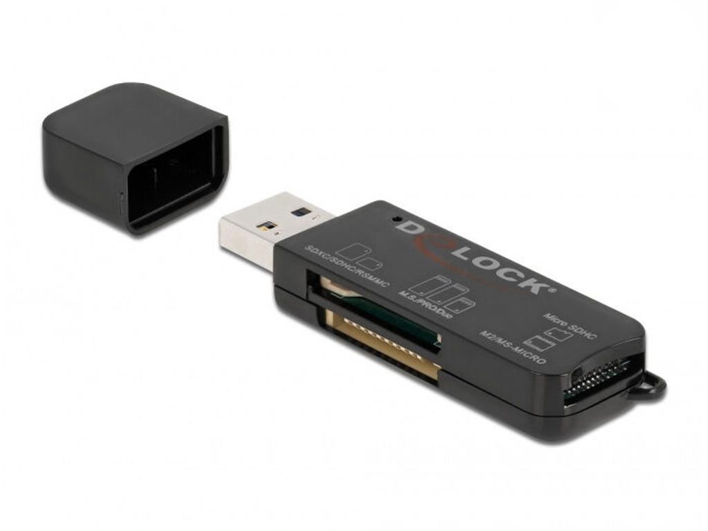 DeLOCK 91757 kortlæser USB 3.2 Gen 1 (3.1 Gen 1) Type-A Sort