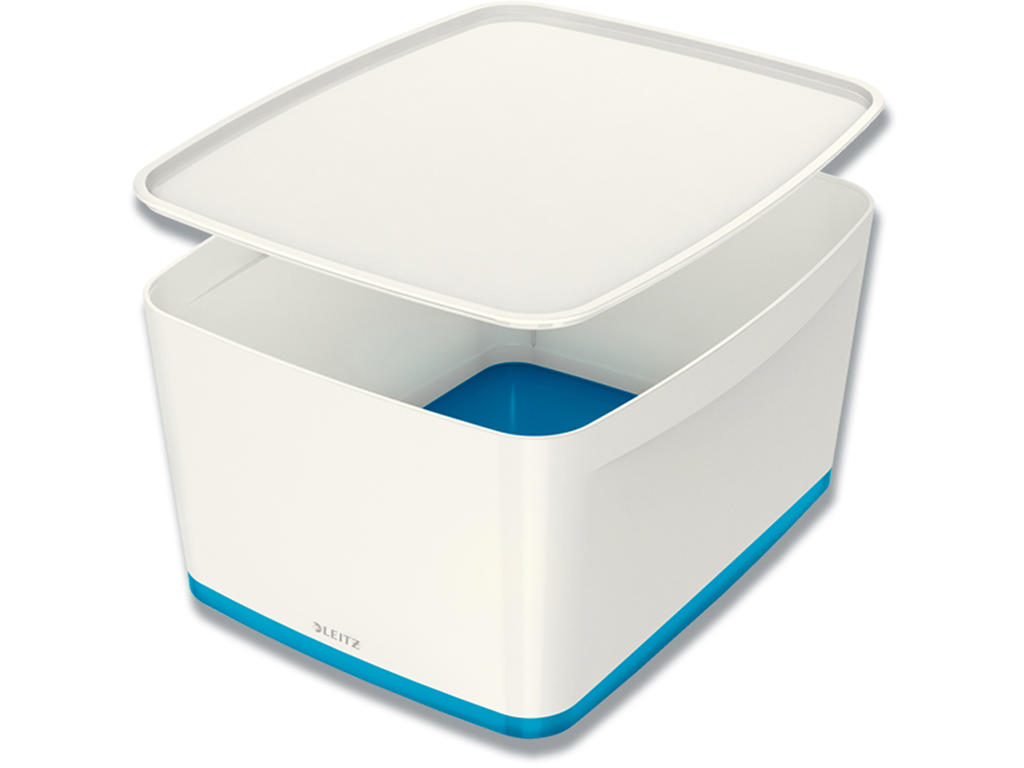 Opbevaringsboks, Medium, Uden håndtag, Blå-hvid, Leitz MyBox WOW 