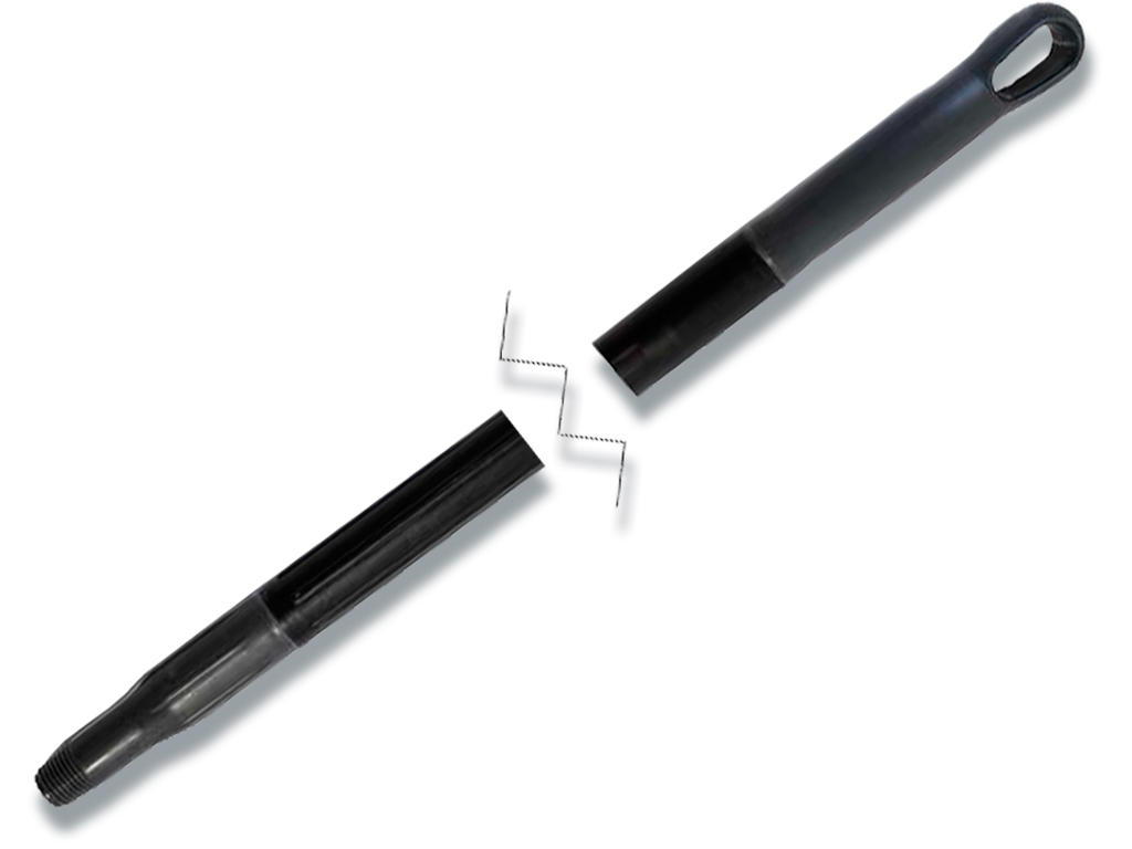 Skaft til kost, Med gevind, Sort, Plast, 150 cm, Roliba