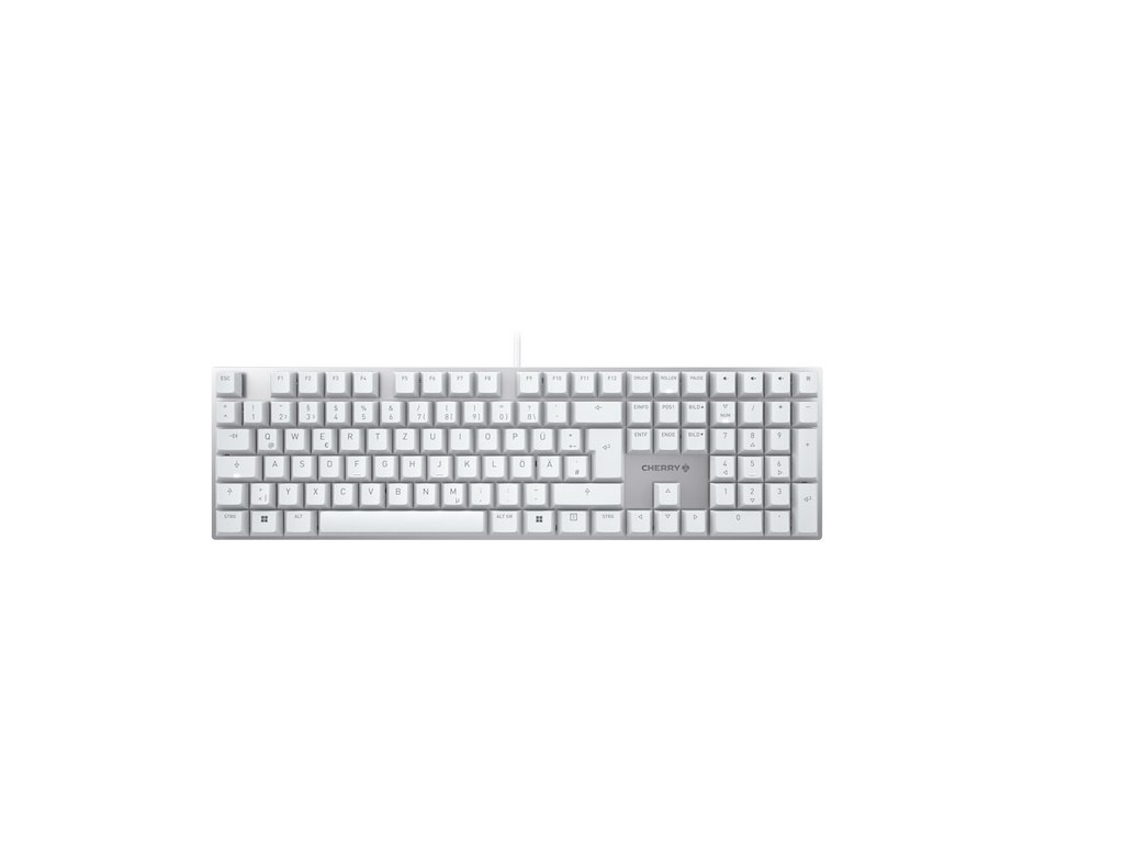 CHERRY KC 200 MX tastatur Universel USB QWERTZ Tysk Sølv, Hvid