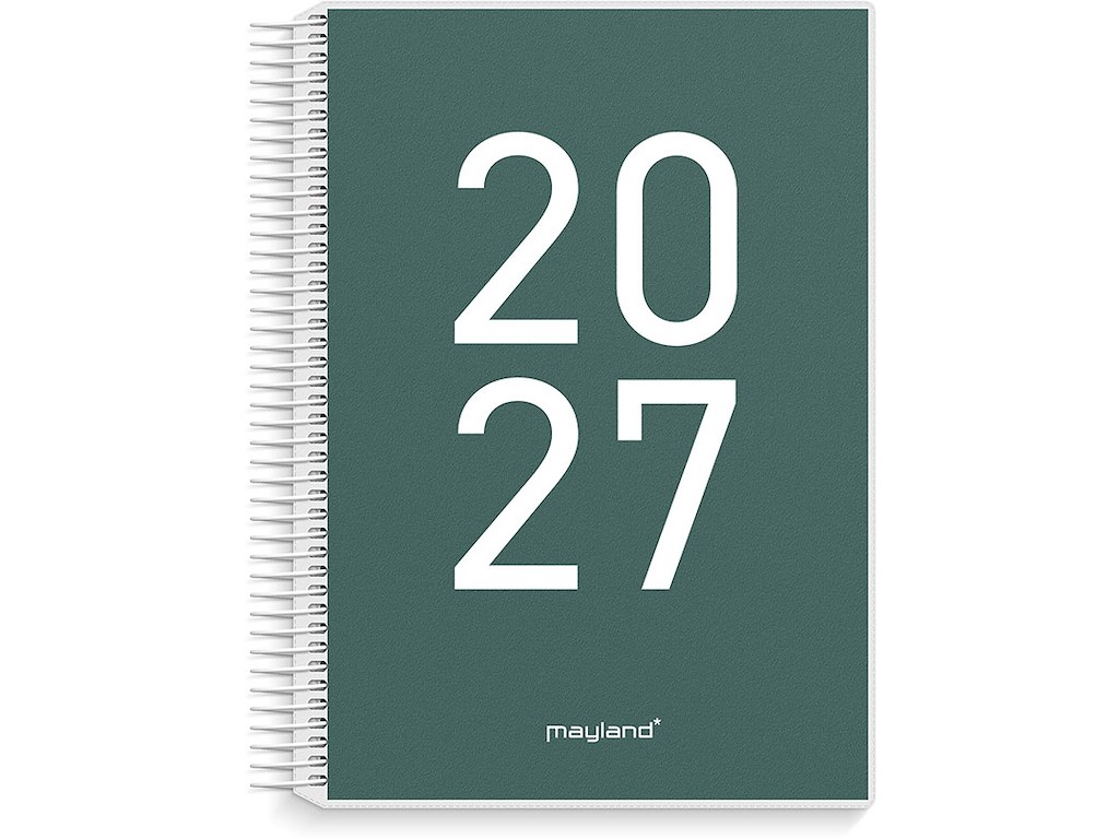 Kalender, 2027, Senior, 1 dag pr. side, Grøn, Mayland