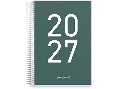 Kalender, 2027, Senior, 1 dag pr. side, Grøn, Mayland