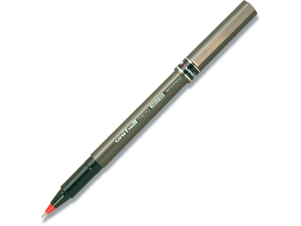 Rollerball pen, 0.5 mm, 0.2 mm, Rød, uni-ball Micro Deluxe UB-155-40